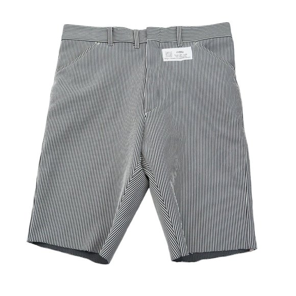 Haband of Paterson Shorts Mens 36 White Stripped Cotton Pockets Bermuda Bottoms - Picture 1 of 13